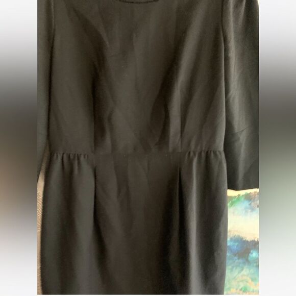 J. Crew Dress Womens Size 6 Black Wool Blend Knit 3/4 Sleeve - Picture 7 of 12